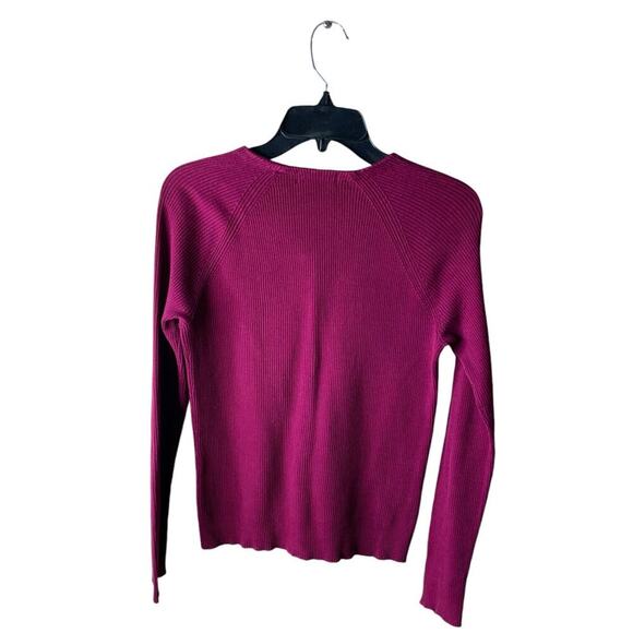 Lord & Taylor Vintage Cardigan Womens S Ribbed Knit Minimalist Preppy Pullover - Picture 2 of 5